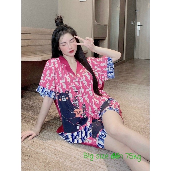 Set bộ đồ pijama nữ mặc nhà chất mango tay ngắn quần đùi siêu xịn sò (55-75KG)