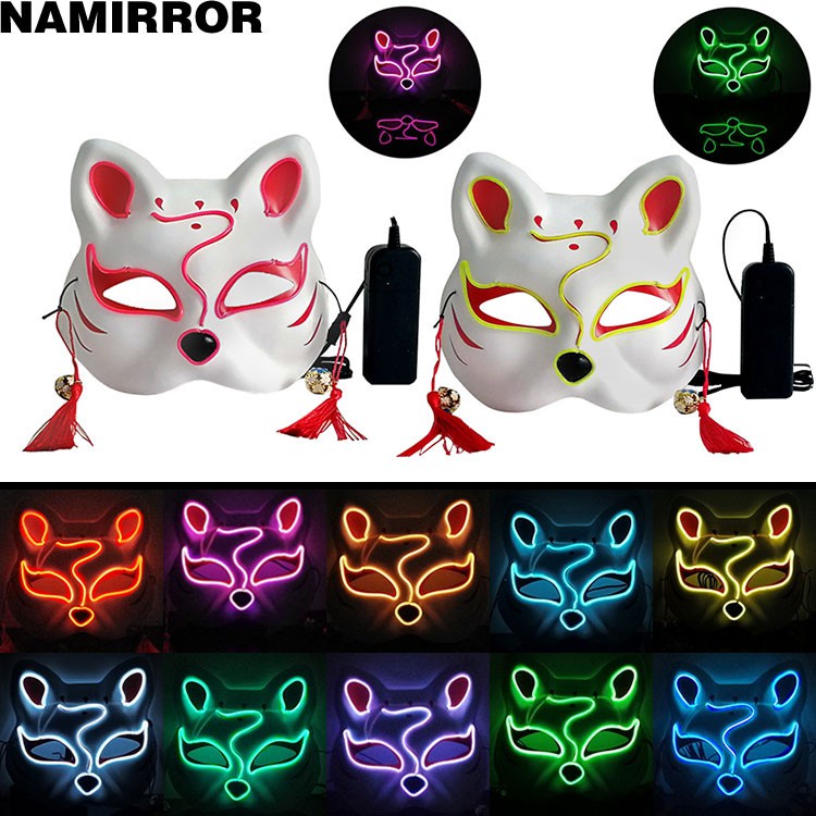 [Hàng Có Sẵn]❤Bảng Phấn Mắt 10 Màu Có 10 Màu Thời Trang❤Mặt Nạ Hóa Trang Mèo Nửa Mặt Có Đèn led Phát Sáng Phong Cách Nhật Bản