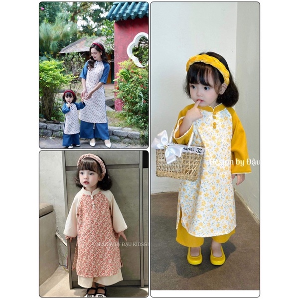 Áo dài Nhung tăm dày dặn cho bé yêu - Đậu Kids ( k có bờm) (LINk 2)