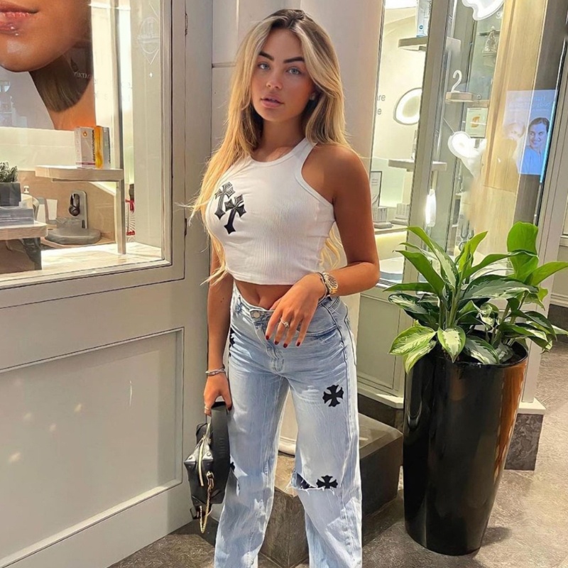 Áo Croptop Dệt Kim Sát Nách Cổ Tròn Phối Dây Đan Chéo Ôm Dáng Gợi Cảm Cho Nữ