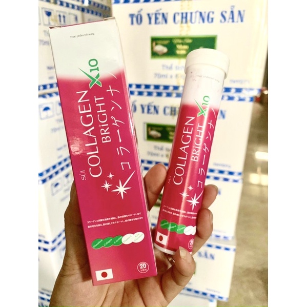 Viên Sủi Trắng Sáng Da Collagen Bright X10 Hộp 20 Viên
