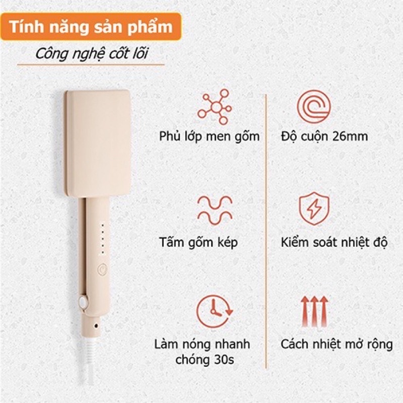 Máy uốn tóc xoăn gợn sóng hippi hot trend 4 nấc nhiệt cao cấp