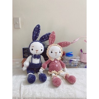 Set len tự móc Diy - thỏ tai dài 60cm