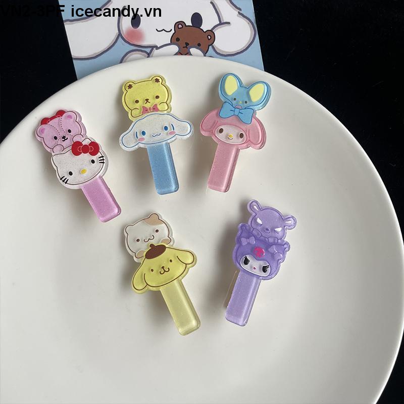 SANRIO Kẹp Tóc Bằng Acrylic Họa Tiết Hoạt Hình Đáng Yêu