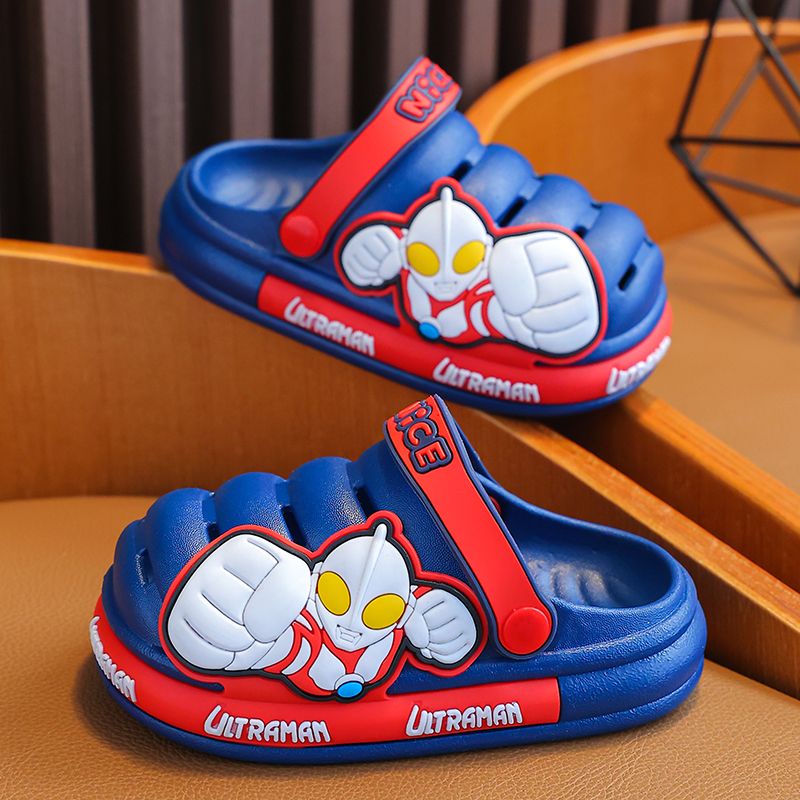 Dép Sandal Đục Lỗ Cỡ Vừa In Hình Ultraman Cho Bé Trai Bé Gái