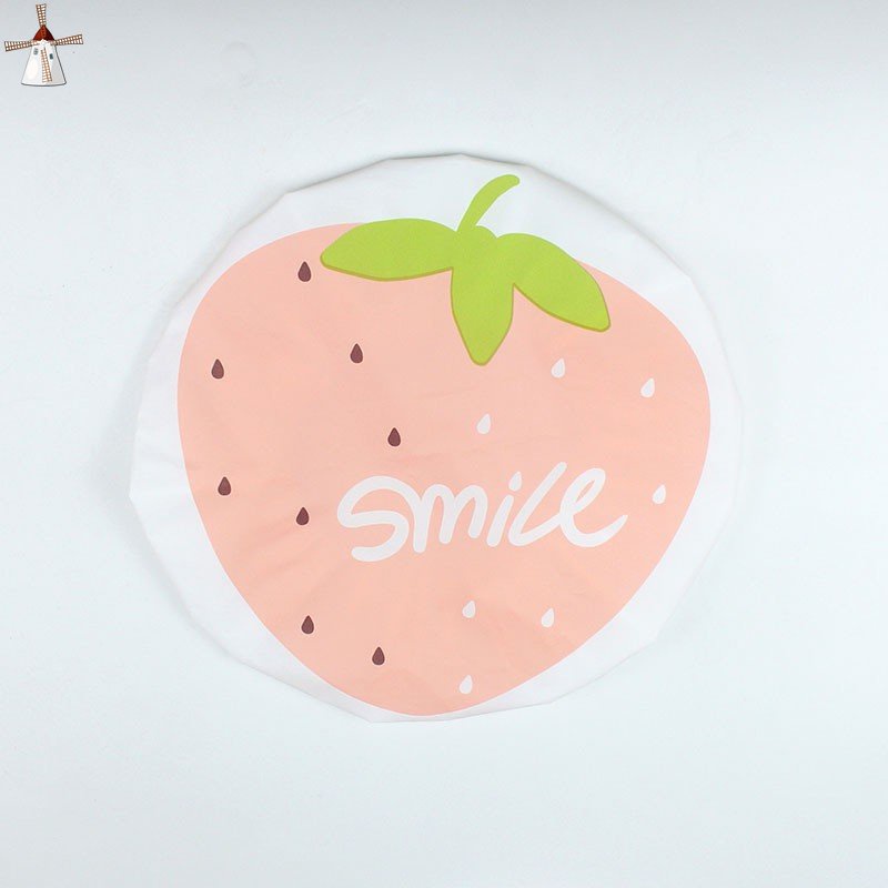 Mũ Trùm Đầu Khi Tắm In Họa Tiết Trái Cây Hoạt Hình Dễ Thương Cho Nữ