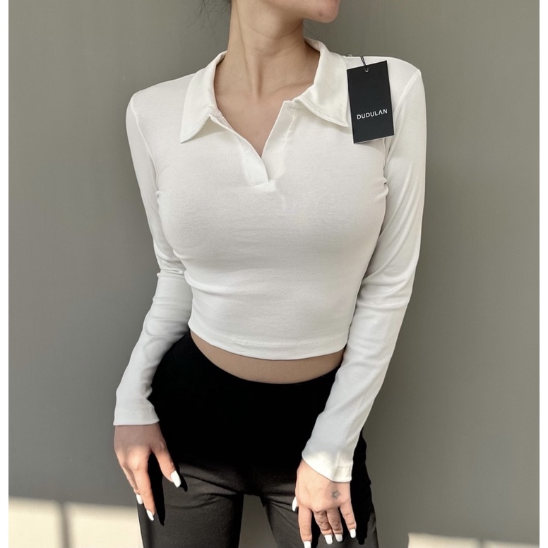 Áo cổ đức dài tay croptop ANNAKIKI - A63