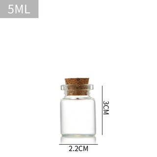 Lọ thuỷ tinh nút bần loại 5ml kích thước 2.2*3cm.