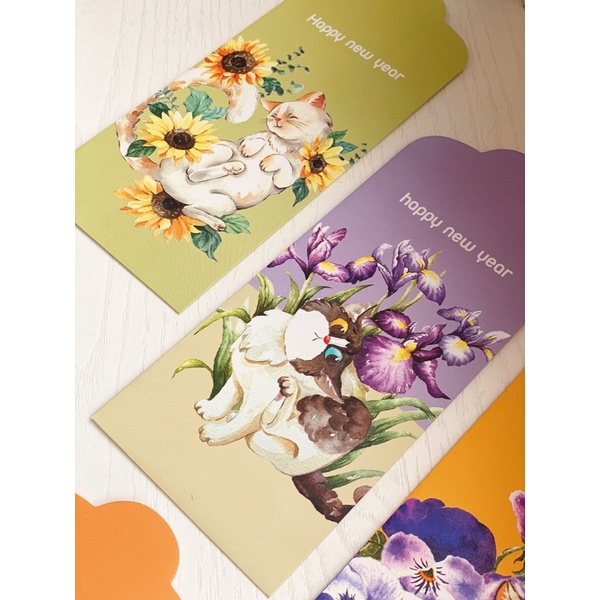 LÌ XÌ MÀU NƯỚC - MÈO CƯNG - bộ 12 chiếc