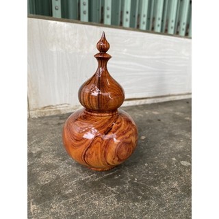 Hộp đựng tăm gỗ cẩm hình hồ lô vân đẹp