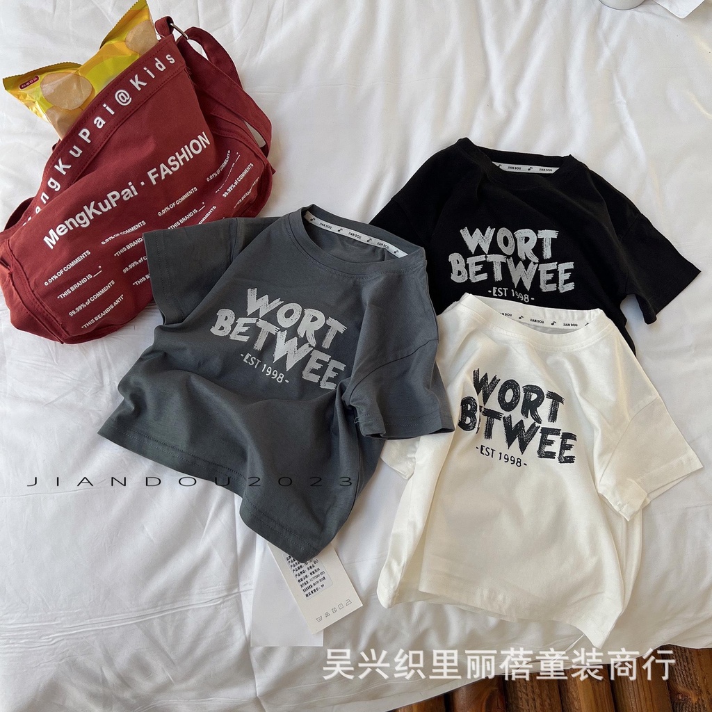 Áo thun cotton ngắn tay chữ WORT BETWEE