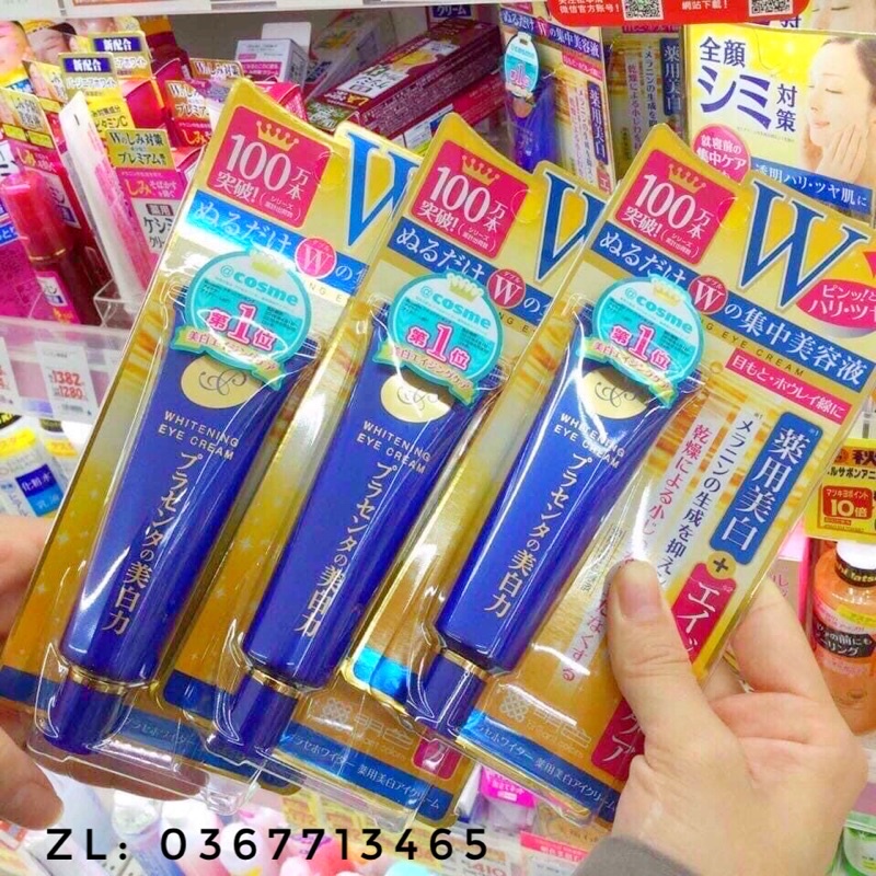 Kem mắt ngừa thâm Meishoku Whitening Eye Cream, chăm sóc mắt chống lão hóa làm mờ nếp nhăn Nhật