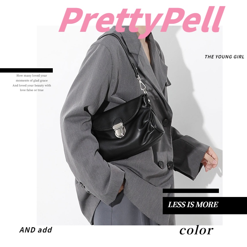 PrettyPell♥Messenger nữ Phong cách Pháp Retro Da mềm Túi sát nách một bên vai