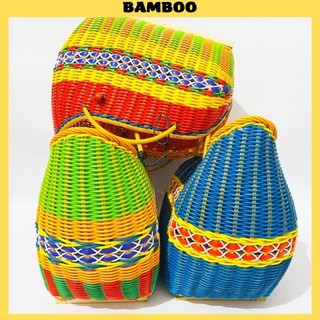 Giỏ đựng gà chọi, giỏ gà biếu giỏ xách gà có quai xách đan mây chắc chắn bền, đep nhiều màu