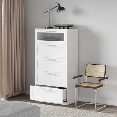 KALUA, Tủ đựng đồ dùng tân cổ điển 5 ngăn kéo DRA_135, 78x46x153cm, tủ gỗ Scandi Home