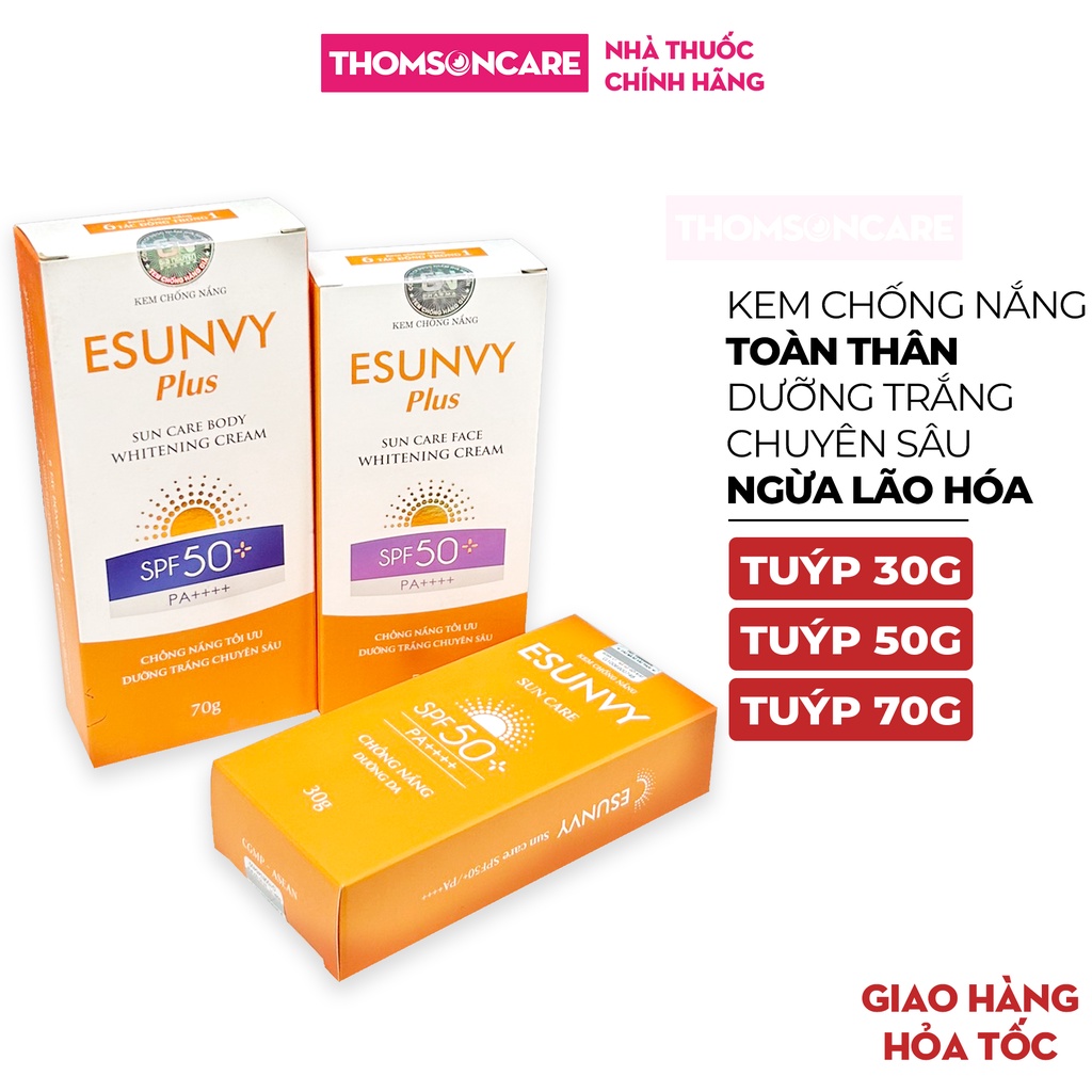Kem chống nắng Esunvy giúp bảo vệ cho da mặt và toàn thân, dưỡng trắng chuyên sâu, làm kem nền trước trang điểm