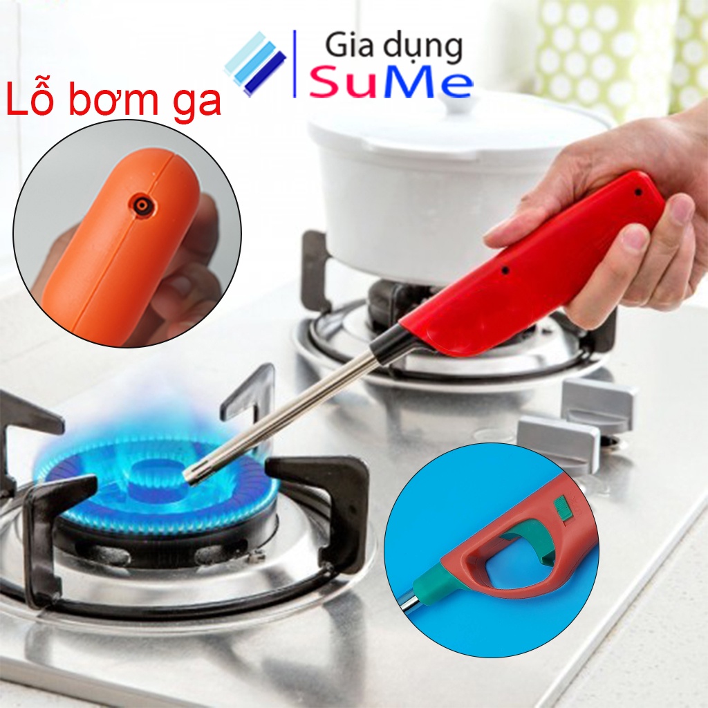 Cây khò lửa cây mồi lửa bếp gas, bếp cồn có khóa an toàn và lỗ bơm gas