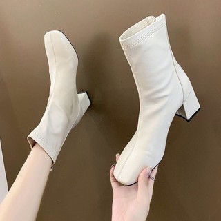 Bốt Nữ Hàn Quốc 5cm Cổ Cao AAA Da Mềm Kiểu Dáng Trẻ Trung