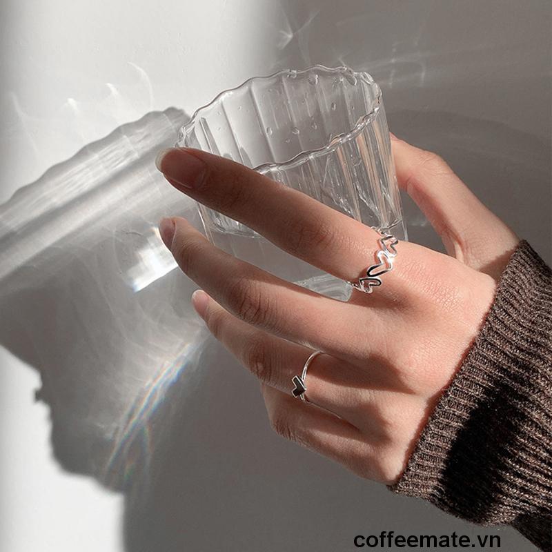 Set 2 Nhẫn Thiết Kế Đơn Giản Thời Trang Tinh Tế Cho Nữ