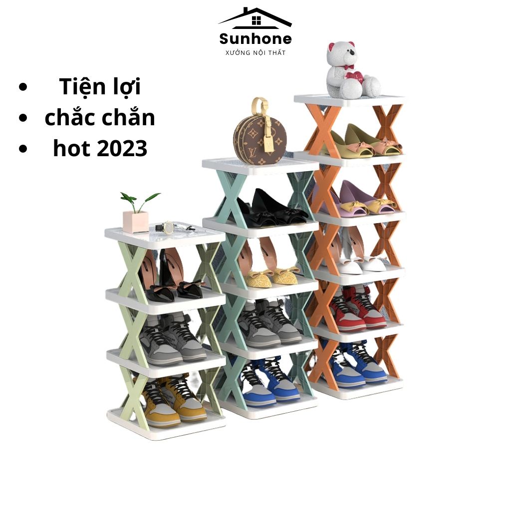 kệ để giày dép 5 tầng chữ X - Kệ đựng giày dép đa năng bằng nhựa lắp ghép - Sunhome | BigBuy360 - bigbuy360.vn