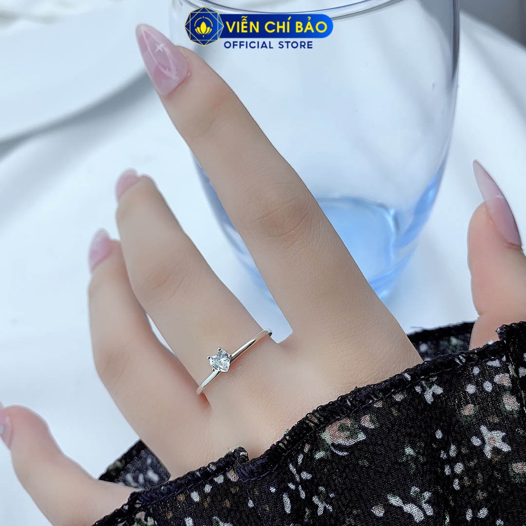 Nhẫn bạc nữ trái tim đá chất liệu bạc 925 thời trang phụ kiện trang sức nữ Viễn Chí Bảo N400869