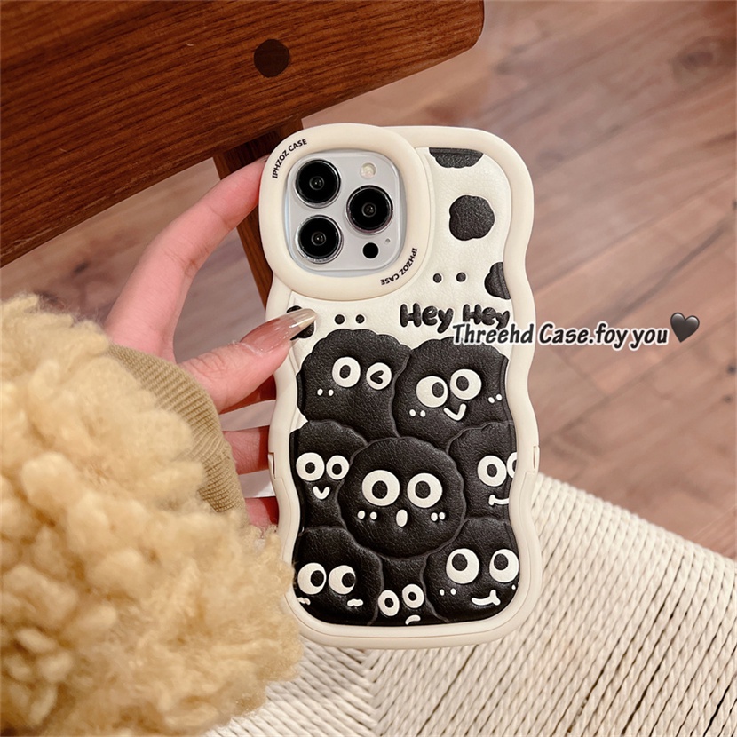 Ốp Điện Thoại Mềm Chống Sốc Có Giá Đỡ Hình Sóng Biển Cho iPhone 14 13 12 11 Pro Max Xr Xs Max