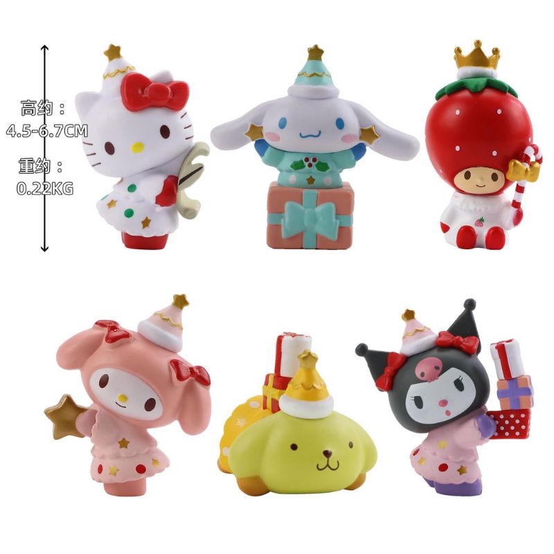 Hộp Mù Giáng Sinh An Lành Sanrio Hello Kitty Kuromi Cinnamorol Melody Purin
