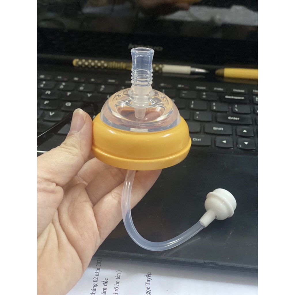 Ống tập hút thay thế cho bình cổ rộng moyuum.Pigeon, Lansinoh, Babuu, GB baby, Kichi-Shop Uni Baby