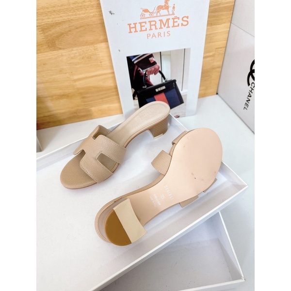 Dép cao gót hm đế vuông dập gỗ cao 5cm 5 màu siêu hot