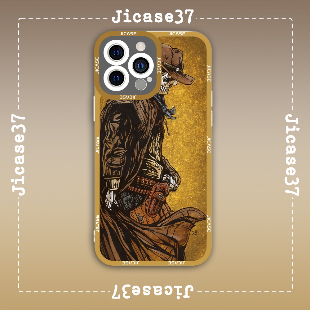 Ốp lưng iphone cạnh vuông Jicase Cao Bồi Xương Sống Cowboy Undead 8plus/x/xs/11/12/pro/max/plus/promax