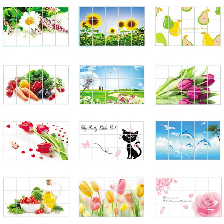 Decal Dán Bếp Chống Bẩn Tường Kích Thước 45x75cm