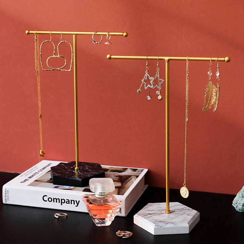 Giá Đỡ Trưng Bày Trang Sức Hình Chữ T Bằng Kim Loại Mạ Kim Loại