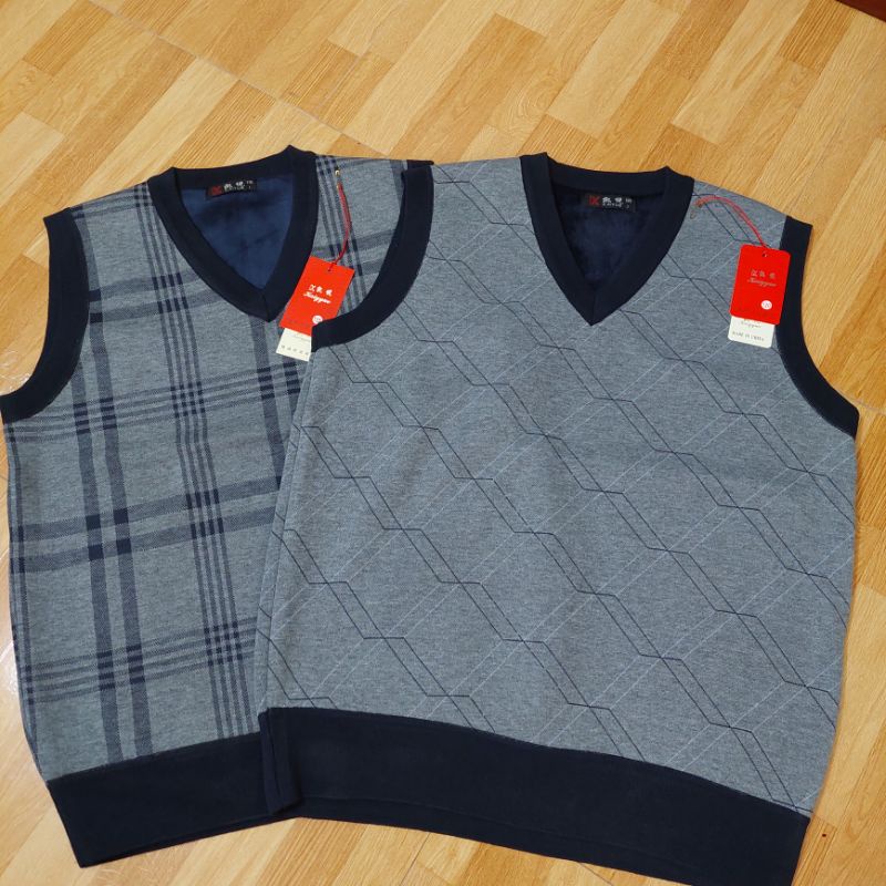 Áo len gile nam trung niên lót lông tặng ông tặng bố siêu ấm