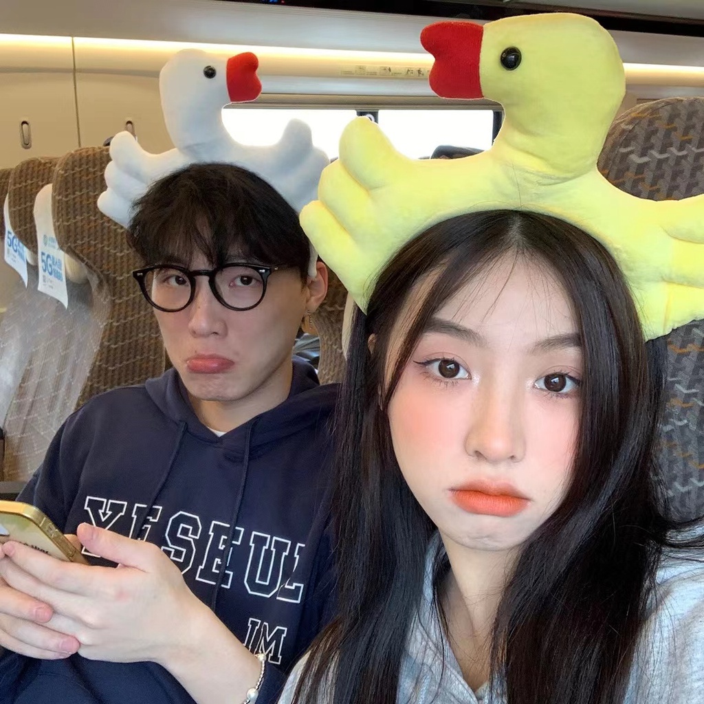 Băng Đô Cài Tóc Hình Chú Vịt Hoạt Hình Vui Nhộn Phong Cách Hàn Quốc