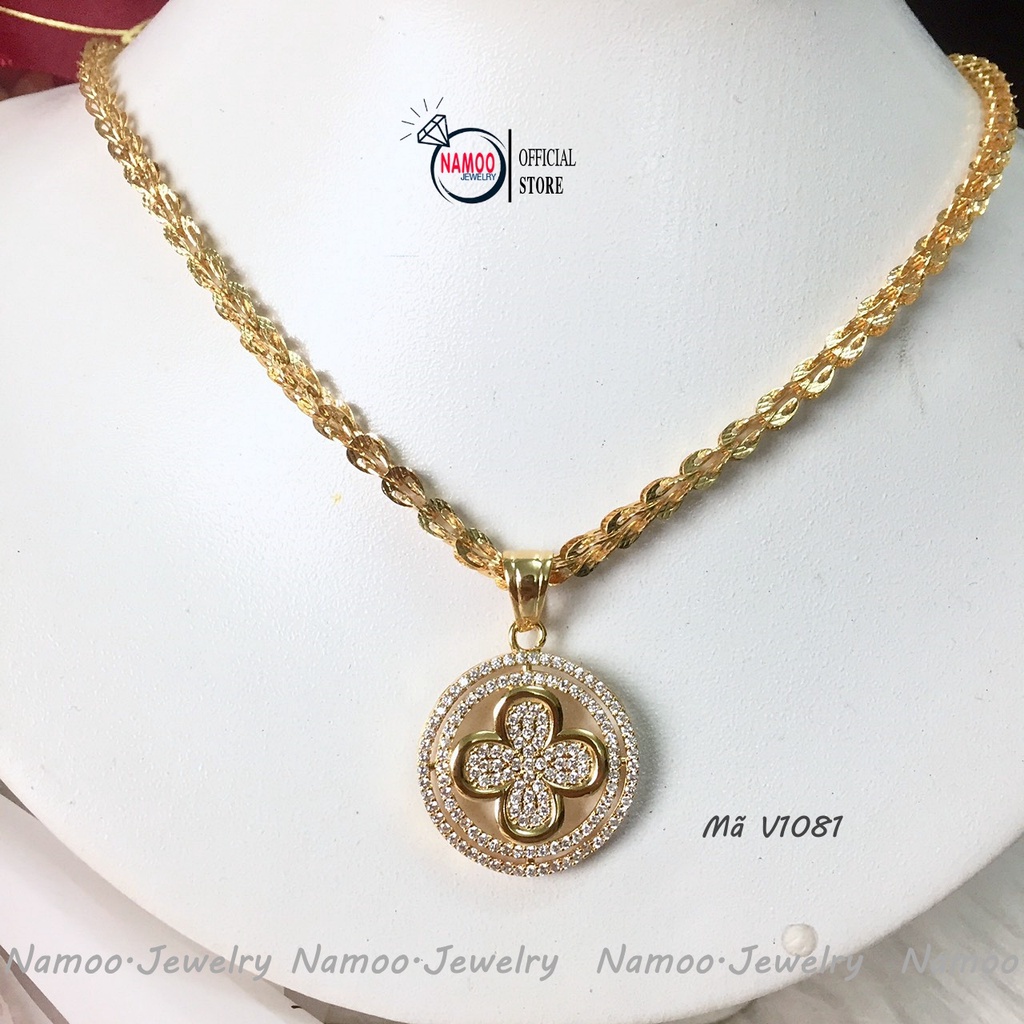 Dây Chuyền Nữ V1081 Cực Đẹp Với Kiểu Dáng Mặt Hoa Cực Đẹp, Khảm Đá Tinh Xảo Cho Nữ Namoo Jerwelry