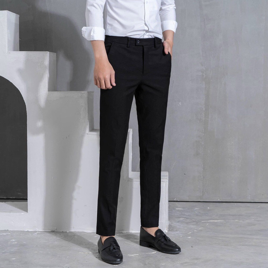 Quần Baggy Âu Nam Cạp Cao Dáng Đứng Ống Suôn Chất Ít Nhăn Không Xù Lông Không Bai Gião Mịn Đẹp