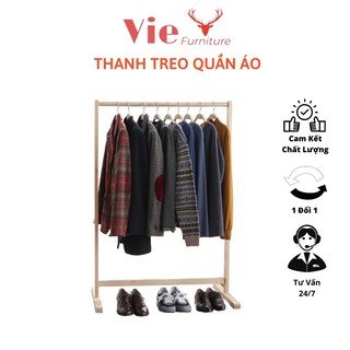 Giá Treo Quần Áo 💗FREESHIP💗 Thanh Treo Quần Áo Gỗ Thông Nội Thất Kiểu Hàn Lắp Ráp