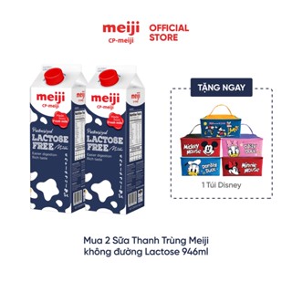 Sữa tươi thanh trùng Meiji không đường Lactose 946ml - Combo 2 hộp - Tặng 1 túi Disney