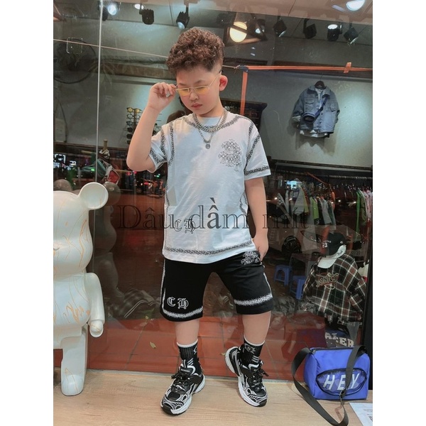 Set bộ thun cotton hình in siêu ngầu cho bé trai