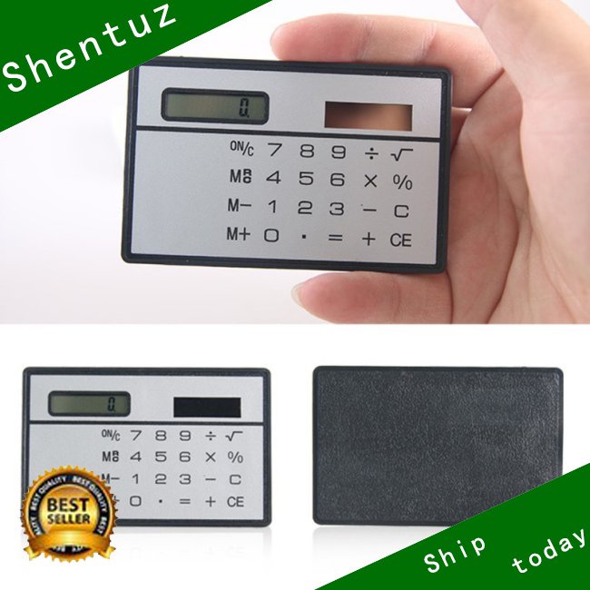 Máy Tính Thẻ Năng Lượng Mặt Trời Cầm Tay Mini Siêu Mỏng