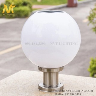 Đèn trụ cổng năng lượng mặt trời hình cầu 3 chế độ ánh sáng - nvt lighting