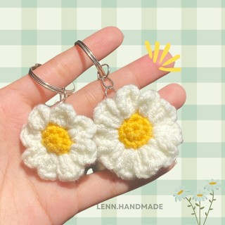 Móc khóa hoa cúc daisy len handmade đáng yêu
