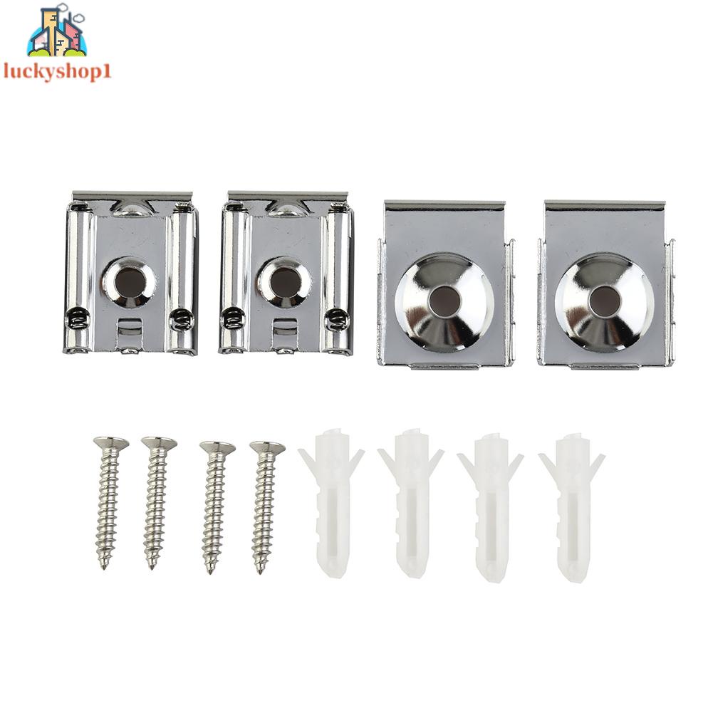 1 Bộ Kẹp Cố Định Gắn Tường Không Khung Bằng Chrome