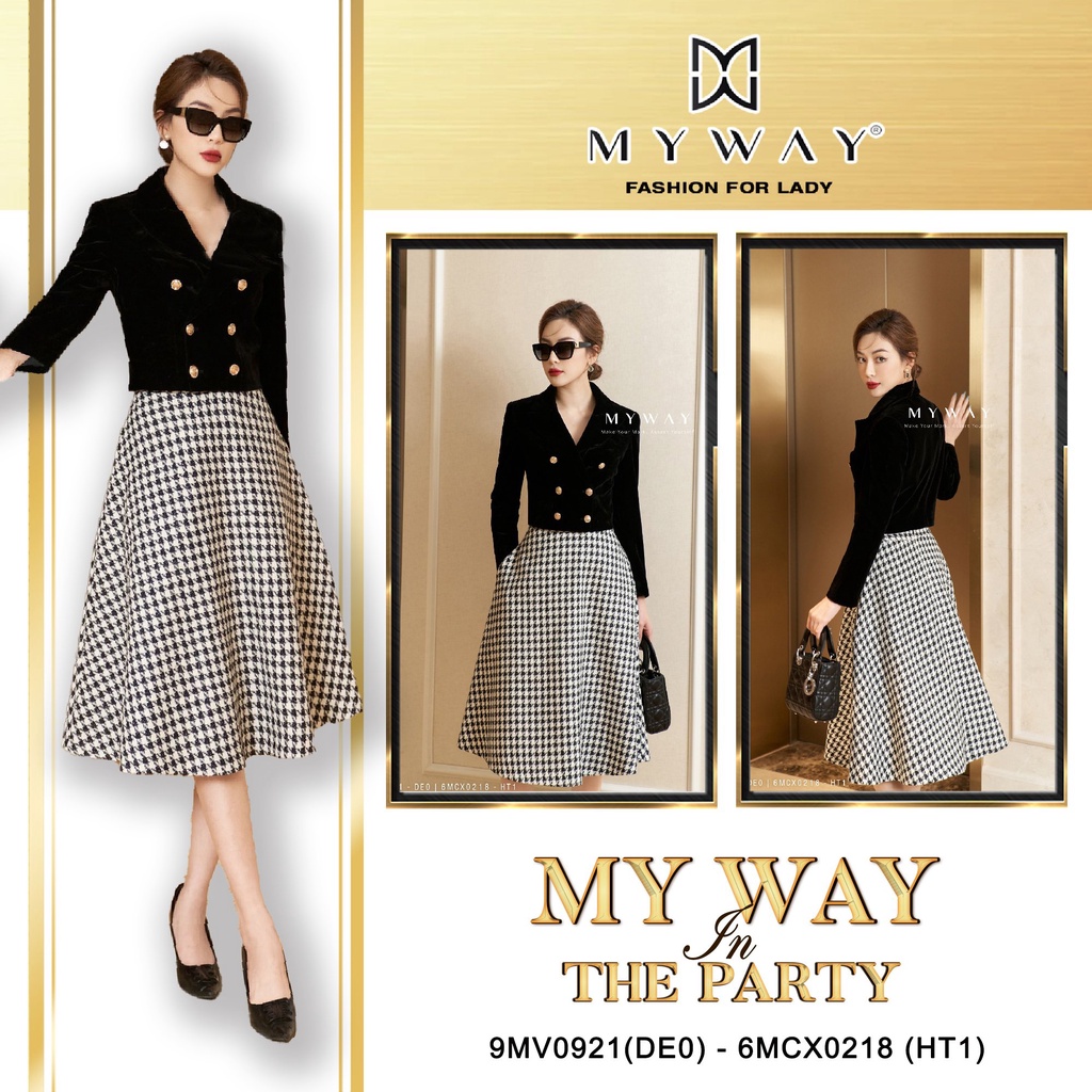 SET ÁO VEST NHUNG DÁNG NGẮN CHÂN VÁY XÒE DẠ CAO CẤP 9MV0921 - 6MCX0218