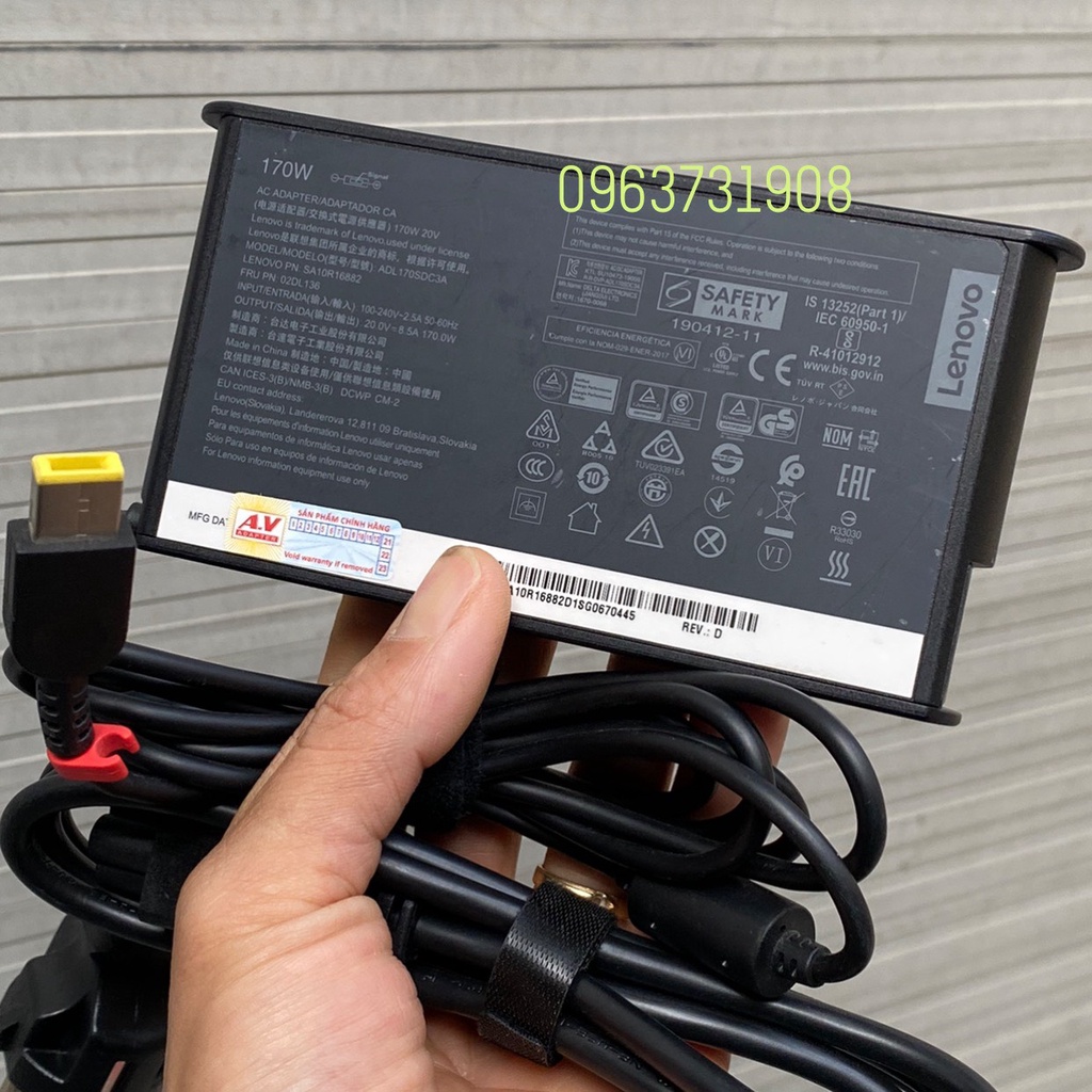 Sạc laptop lenovo 20V 8.5A 170W (Hàng xịn bóc máy lenovo)