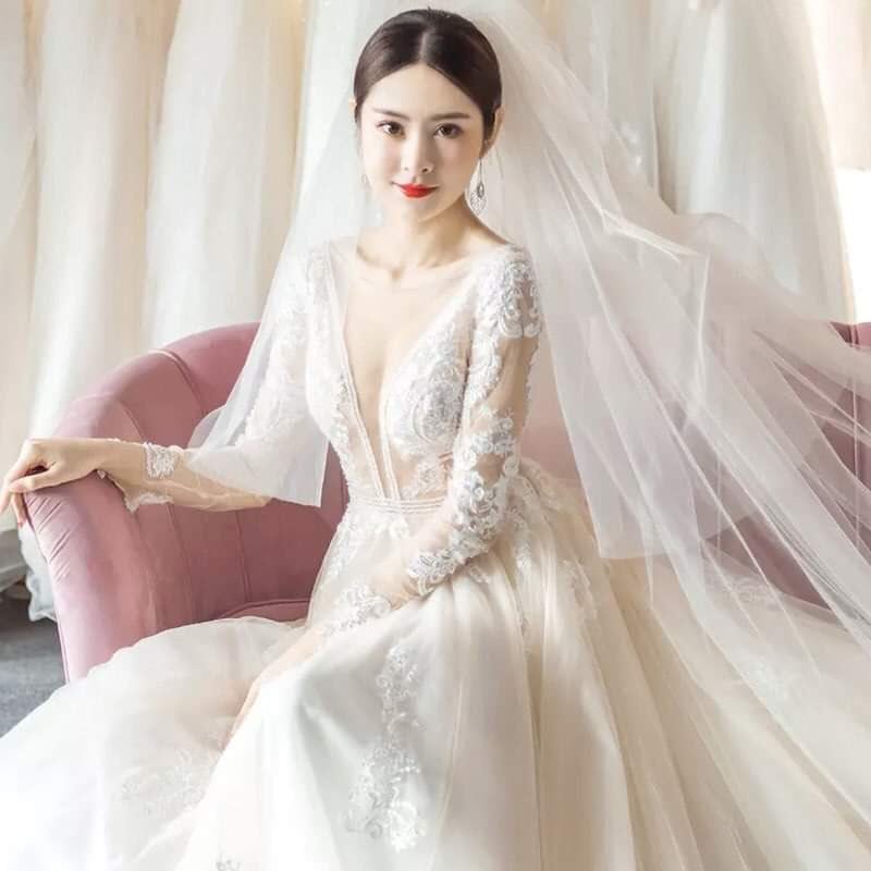 Lúp cài tóc cô dâu dài 3m