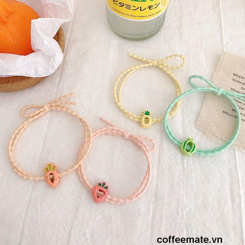 【coffeemate】⚡ Dây buộc tóc trang trí hình hoa quả dễ thương phong cách Hàn Quốc dành cho nữ dây cột tóc