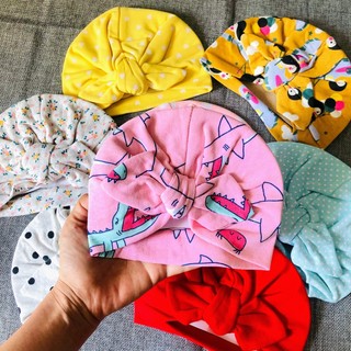 (Cho chọn mẫu) Mũ Turban họa tiết mẫu Nơ thắt Cho Bé Gái/ Nón Ấn Độ trẻ em