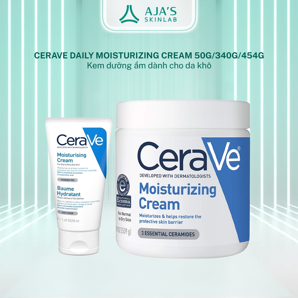 Kem dưỡng ẩm dành cho da khô Cerave Daily Moisturizing Cream khối lượng 50g/340g/454g - AJA'S SKINLAB