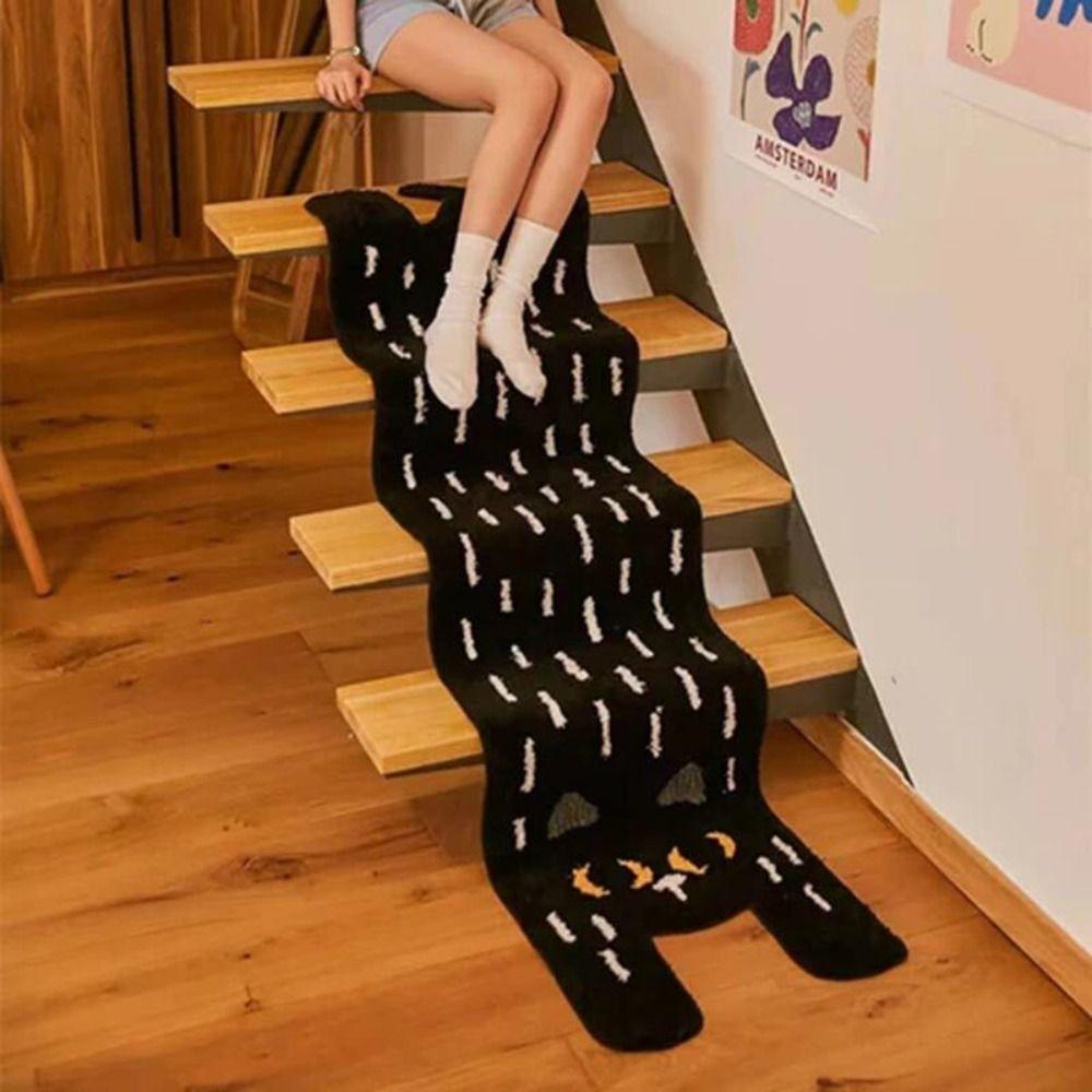 KUNHEV Thảm Lót Sàn Nhà Bếp Hình Mèo Dài Giặt Được Trang Trí Nhà Cửa Mới